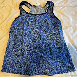 Junonia tankini top, blue paisley, 1x